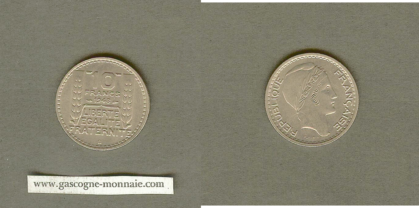 10 francs Turin petite tête 1948 B SUP